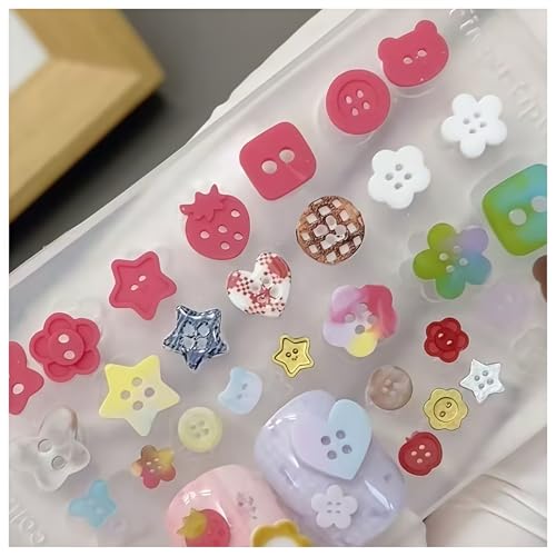 3D Buttons Nail Mold Silicone Tools Nails Charms Resin Molds Art for Accessories Supplies