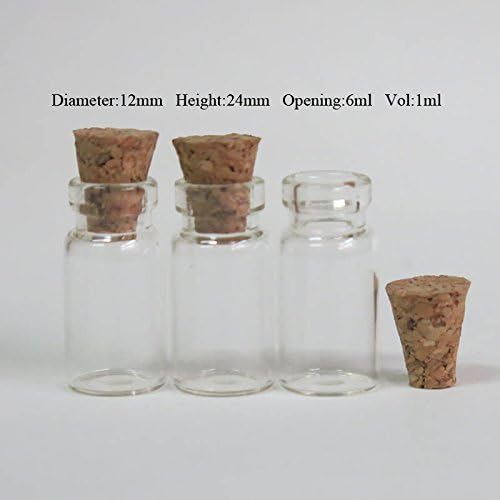 500/lot 1ML Small Glass Bottle with Cork, Sample Cork Bottle, Mini Glass Bottle, 0.5ml,2ml,3ml-300ml in stock