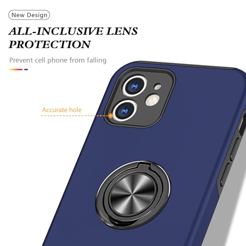Coque iPhone 12 de qualité militaire résistante aux chocs avec béquille et anneau