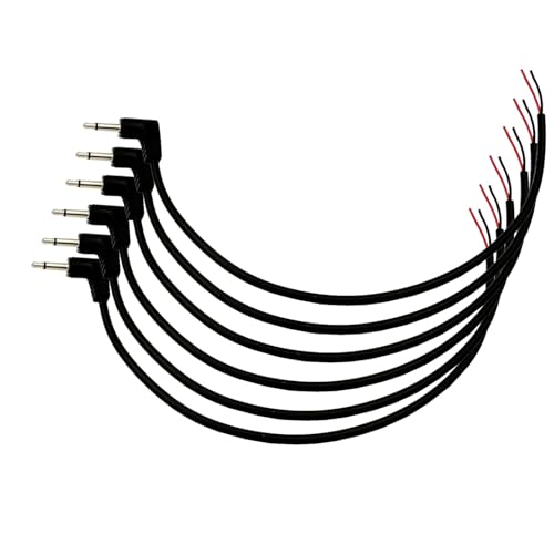 Cable Audio AUX Jack 3.5mm Mono 1FT 6-Pack