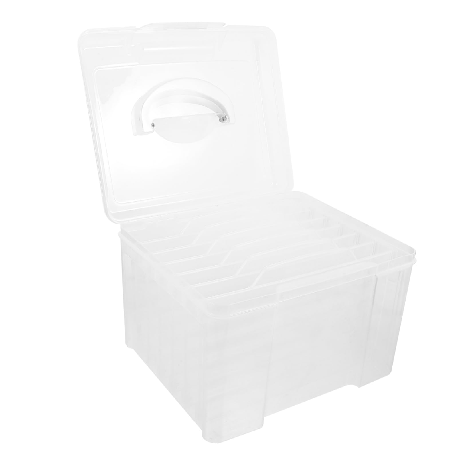 Kunststoff Aktenbox 6 Fächer Mit Deckel Tragbarer Dokumentencontainer Leicht Transparent Für Büro Schule Zuhause