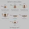 Circulon Circulon Premier Professional Hard Anodized Nonstick Cookware Induction Pots and Pans Set, 12 Piece, Bronze