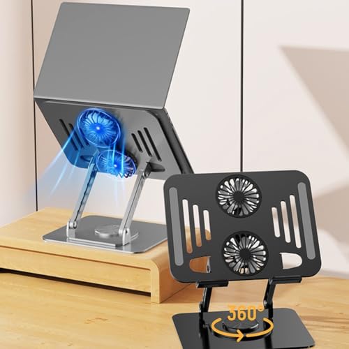 Support de refroidissement en métal portable pour soulager le dos et ventiler le pc - 3