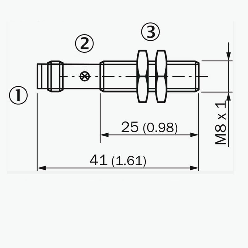 Sensor de proximidad inductivo M8 metálico cilíndrico IME08 2