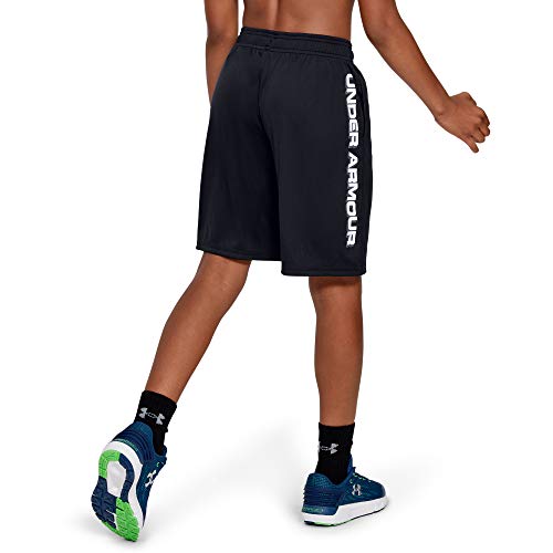 Under Armour Boys' Prototype Wordmark Shorts , Black (001)/Pitch Gray , Youth Small #TOP1