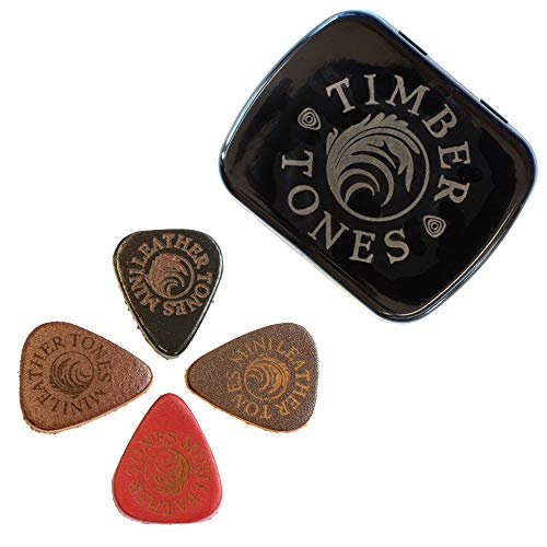 Cuir Tones Mini Leam-mt-4 médiators mixtes, Lot de 4 pièces - Les Beatles, Paul McCartney, John Lennon, RIngo Starr, George Harrison Cuir Tones Mini Leam-mt-4 médiators mixtes, Lot de 4 pièces