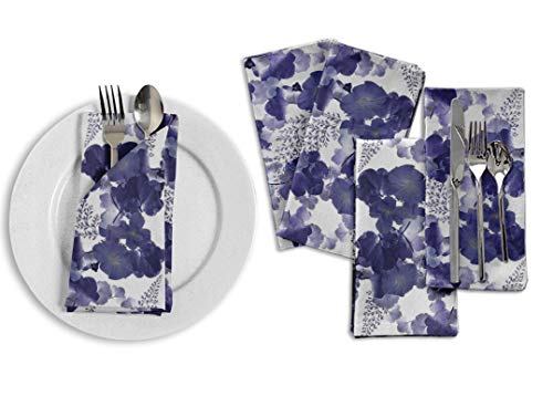 Serviette de table en lin lavable s4sassy bleu fini les modèles jetables - 7