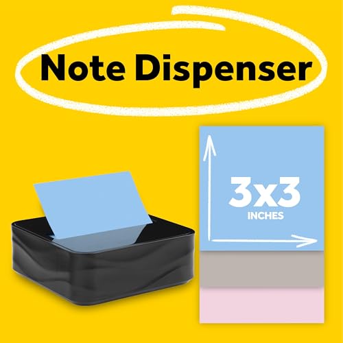 Post-it Note Dispenser, Black Wave Design, 1 Dispenser, 3 Pads - image 2