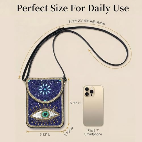 Image of Small Crossbody Bags for Women Designer Cell Phone Bag Boho Shoulder Wallet Purse