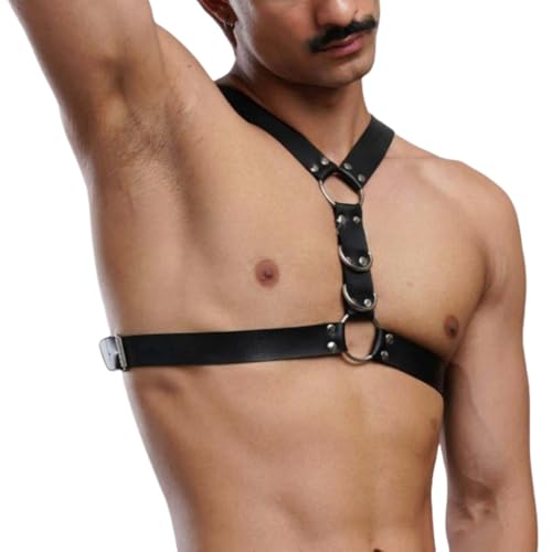Fstrend Chest Harness for Men Belt Faux Leather Strap Black Fashion Rave Body Accessory2