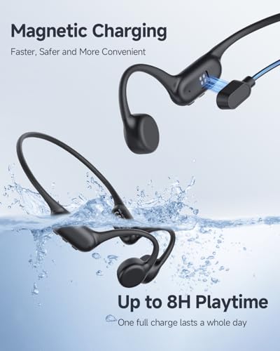 Image of PSIER Bone Conduction Headphones, IPX8 Waterproof Swimming Headphones