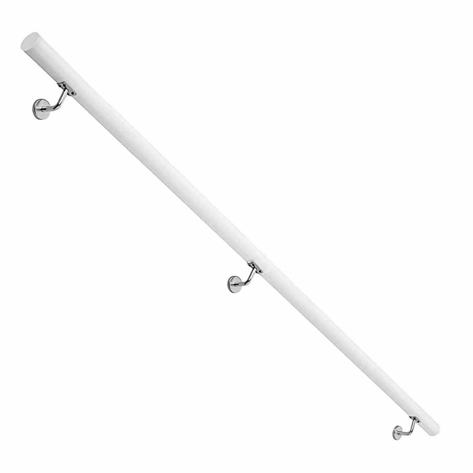 Mains courantes en bois d'intérieur blanc avec raccords au mur robustes supportant 200Kg