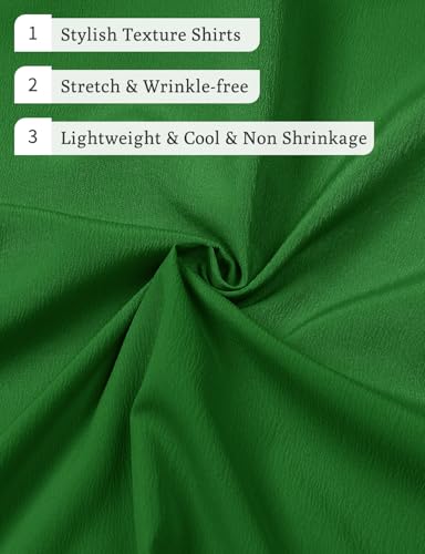 Image of JEMITOP Mens Stretch Wrinkle Free Texture Shirts