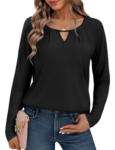 Gyabnw Ropa Mujer Camiseta Mujer Manga Larga Top Básico de Cuello Redondo Camiseta Elegantes y Cómodos Moda Tshirt