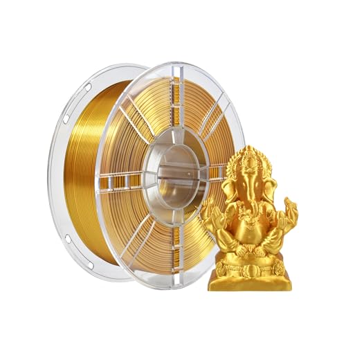 Image of iBOSS PLA Plus (PLA+) Silk Filament 1.75mm, 3D Printer Filament,1.75 PLA Filament, Dimensional Accuracy + /- 0.02 mm, 1KG 2.2 LBS Spool 3D Printing Material(Silk Gold)