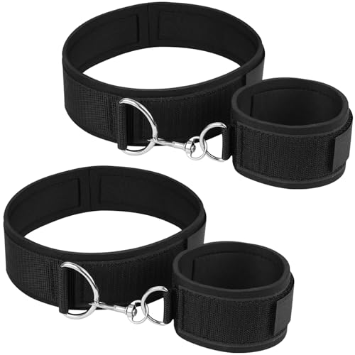 Sex Bondage Wrist & Thigh Cuffs BDSM Restraints Set, Sex Toys for Women with Adjustable Leg Straps Handcuffs for Couple SM Game Play