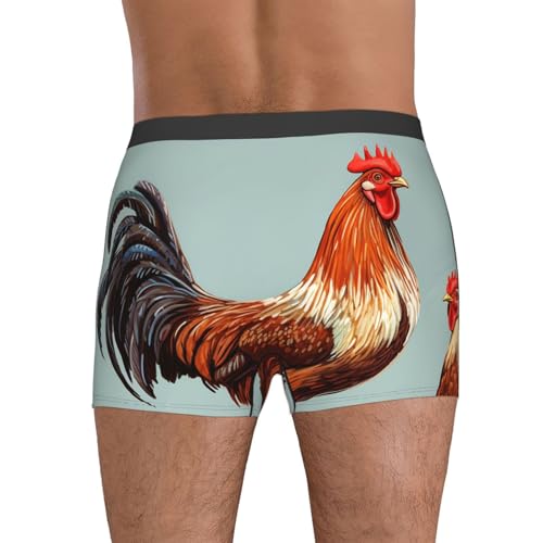 Chicken Print Men's Underwear Moisture Wicking Boxer Briefs Performance Stretch Boxers Trunks for Men 6