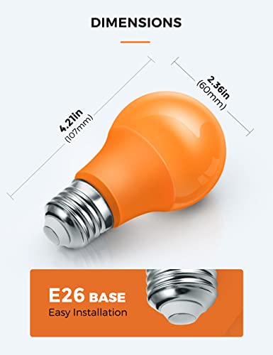 Image of L LOHAS LED Halloween Orange Light Bulbs Outdoor, Orange Colored Light Bulb