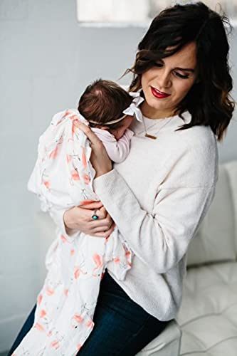 Image of Little Unicorn - Pink Ladies Deluxe Swaddle | Single | 100% Rayon Muslin from Bamboo | Super Soft | Newborns and Infants | Large 47 inch x 47 inch | Machine Washable