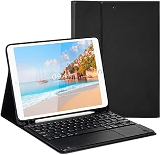 10.2&10.5 Inch iPad Keyboard Case with Touchpad, LAMA Wireless Keyboard for 10.2&10.5" iPad(9th 2021/8th 2020/7th Generation 2019, iPad Air 3 2019,iPad Pro 2017)Detachable Keyboard &Pencil Holder,BK