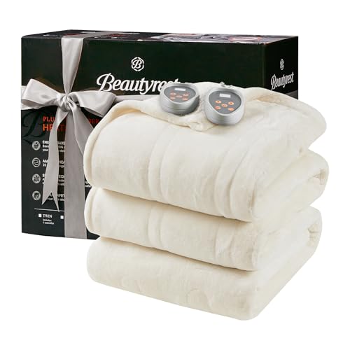 Beautyrest Heated Blanket, Electric Blanket, Soft, Warm, Reversible Plush - Sherpa Heating Blanket...