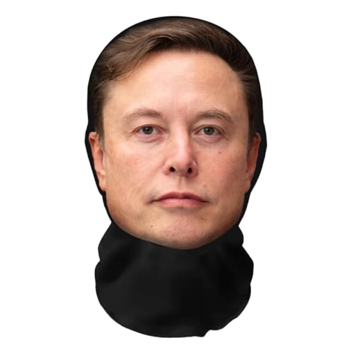 Aristo Solutions Máscara de cara completa con impresión 3D de Elon Musk, transpirable, ligera y cómoda, ideal para cosplay, fiestas, Halloween, karnveal y eventos