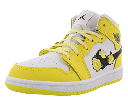 Jordan 1 Mid SE PS Girls Shoes Size 3, Color: Dynamic Yellow/Black/White