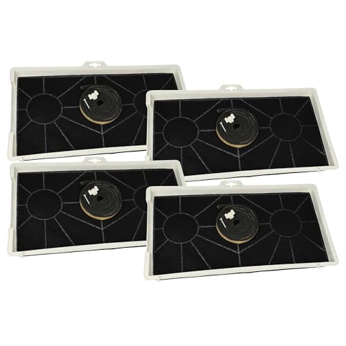 vhbw 4x filtro a carboni attivi compatibile con Bosch DHL545S/06, DHL545S/05, DHL545S/04, DHL545S/03 cappe aspiranti + materiale di montaggio