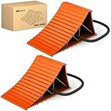 Nilight Wheel Chocks, Heavy Duty Wheel Stopper for Car, Truck, RV, Trailer, Caravan, Motorcycle, 8.7' x 4.8' x 4.2', 2-Pack(Orange)