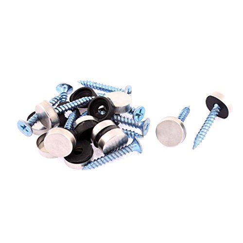 Aexit 12mm Diameter Quality Parts Round Cap Glass Mirror Screw Nails 12Pcs Model:66as518qo754