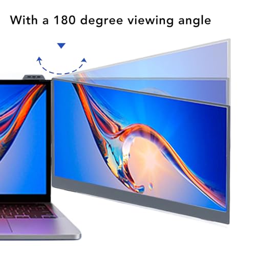 Laptop-Bildschirmverlängerung, Tragbarer 15,6-Zoll-überwachen mit Verstellbarem Ständer, 1080P-IPS-Dreifachmonitor für 14-16,1-Zoll-Laptops, für OS X, Windows, Android – Bild 5