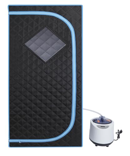 Wizzisauna Portable Steam Saunas Tent, 1100W & 2.6L Steamer Sauna,Full Body Personal Home Sauna Box | Remote Control, Foldable Chair 600D