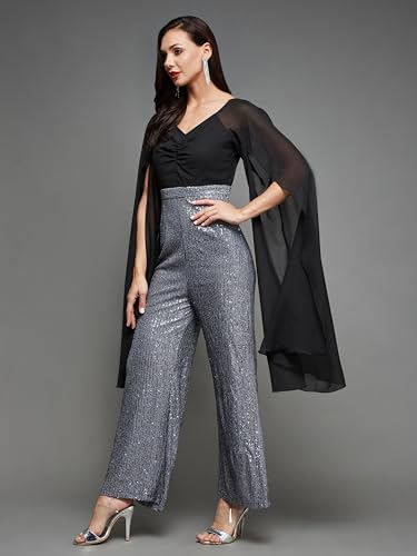Image of Miss Chase Women's Keyhole Neck Regular Sleeve Regular Length Jumpsuit with Pockets