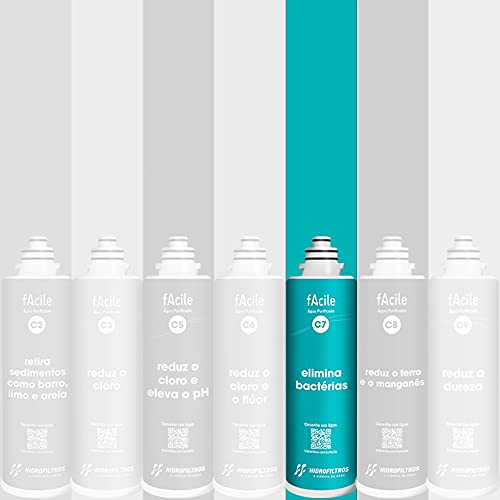 Hidrofiltros - Refil Para Purificador De Água Facile C7 Elimina até 99,9% das Bactérias