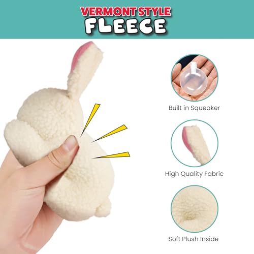 SPOT Vermont Style Fleece Rabbit Dog Toy - Soft Squeaky Plush Comfort Toy for Small & Medium Dogs and Puppies, Ideal for Light Chewers - 6in - Thumbnail 2