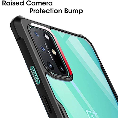 Image of WOW IMAGINE Shock Proof Clear Back Case Mobile Cover for 1+ OnePlus 8T (Hard | Hybrid PC + TPU | Full Armour Device & Camera Protection | Black)