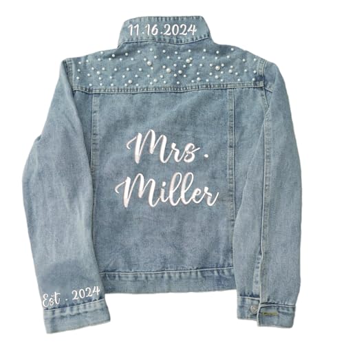 Noni Custom Bride Denim Jacket, Future Mrs Jacket, Personalized Wedding Gift, Bride 2024