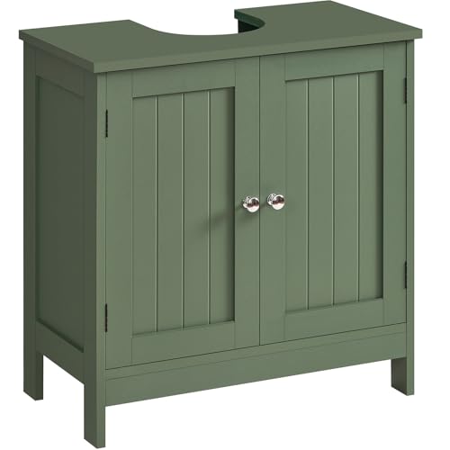 TEENFON Pedestal Sink Storage Cabinet, Under Sink Cabinet with 2 Doors & Shelf, Under Bathroom Sink Cabinet, Pedestal Sink Storage for Bathroom, Green