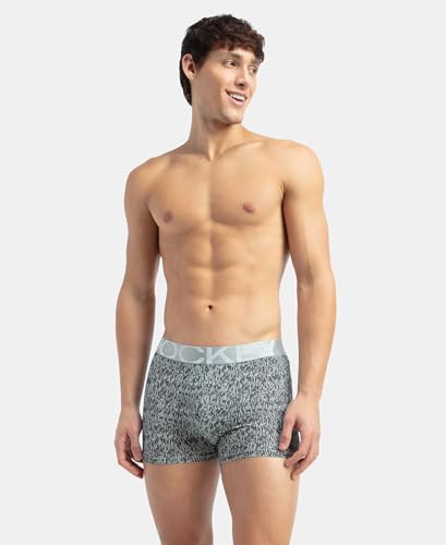 Image of Jockey IC30 Men's Tactel Microfiber Elastane Stretch Printed Trunk with Moisture Move Properties High Rise S