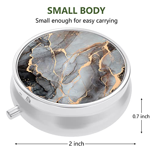 Image of 3 Pack Pill Box, Small Pill Case for Purse & Pocket, Cute Travel Medicine Organizer, Portable Medicine Container Holder to Hold Vitamins, Medication, Fish Oil & Supplement, Abstract Art Marble | Cute Travel Medicine Organizer, Portable Medicine Container Holder to Hold Vitamins, Medication, Fish Oil & Supplement
