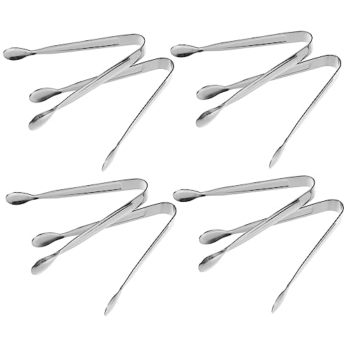 ABOOFAN 8Pcs Stainless Steel Tongs for Ice Cubes Sugar Cubes and Snacks Versatile Food Tongs for Tea Parties Bars and Home Use Heat Resistant and Easy to Operate