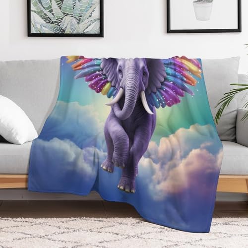 Plaid éléphant couverture polaire duveteuse super douce chaude de lit