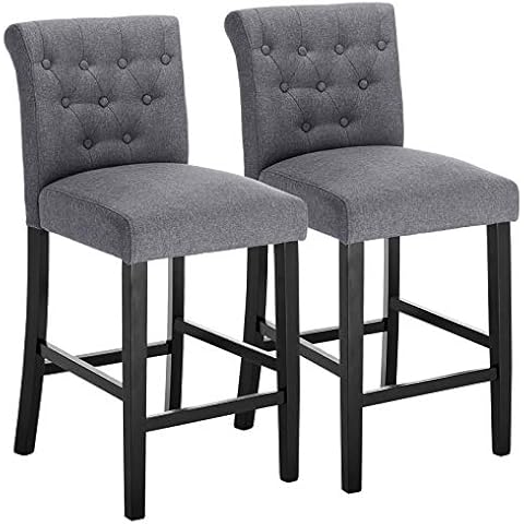 WOLTU Dark Grey Bar Stools Set of 2 Cover