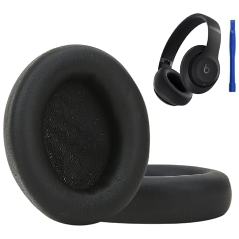 Earpads Replacement Compatible with Beats Studio Pro Headphones with Premium Protein Leather and Memory Foam (Black) Cover