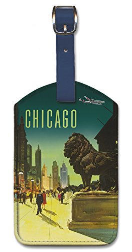 Image of Pacifica Island Art Leatherette Luggage Baggage Tag - Chicago