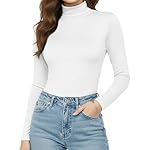Womens Long Sleeve Turtleneck T-Shirts Mock Neck Underwear Fall Winter Fashion Base Layer Casual Lightweight Soft Tops