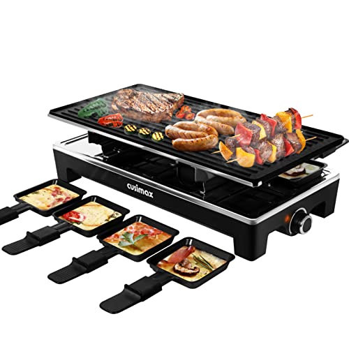 Raclette Table Grill, CUSIMAX Indoor Grill Electric Grill Portable 2 in 1 Korean BBQ Grill Indoor &...