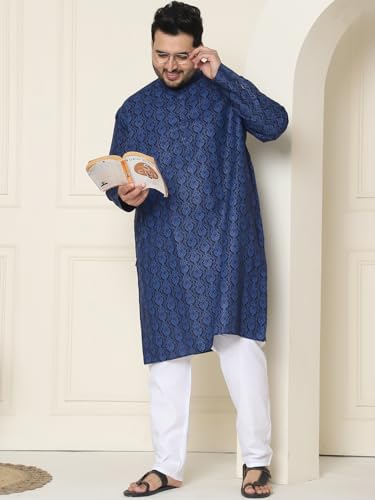 Image of SOJANYA Plus(Since 1958) Men's Cotton Checked Kurta