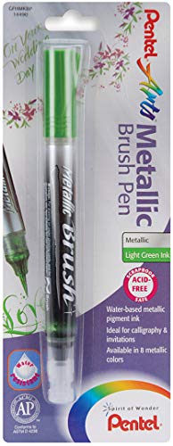 Pentel Arts Metallic Brush Tip Pen Light Green Ink Gfhmkbp Calligraphy Paint #TOP17