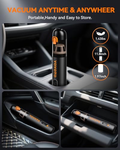 Car Vacuum Rechargeable 21000Pa Powerful Suction Handheld Vacuum Cordless - image 7